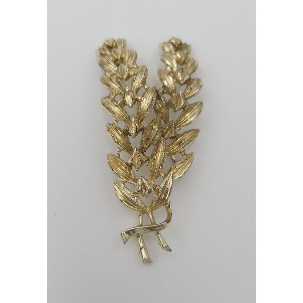 Vintage Coro Brooch Gold Tone With A Leaves & Branches Design 3"